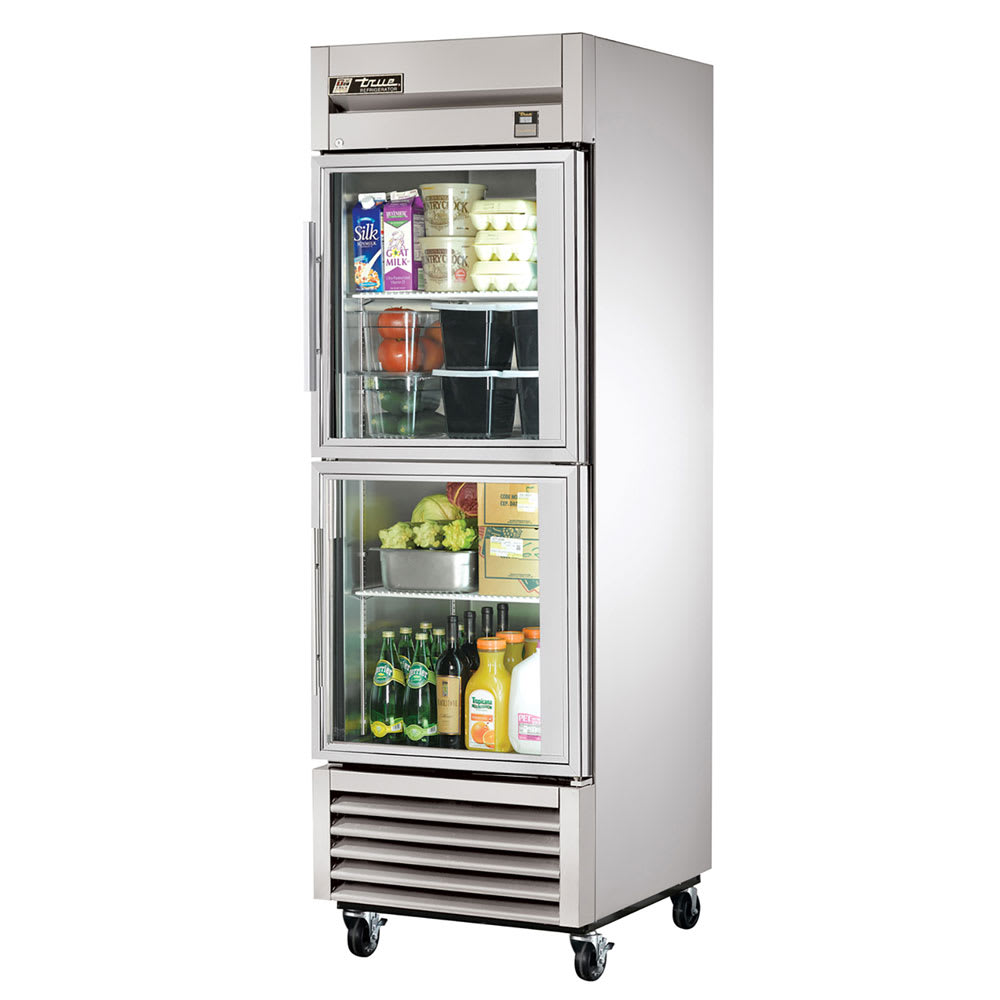 True TS-23G-2-HC~FGD01 27" One Section Reach In Refrigerator, (2) Right Hinge Glass Doors, 115v