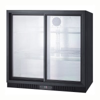 True TSD-09G-HC-LD 36" Countertop Refrigerator w/ Front Access - Sliding Doors, Stainless, 115v thumbnail 2