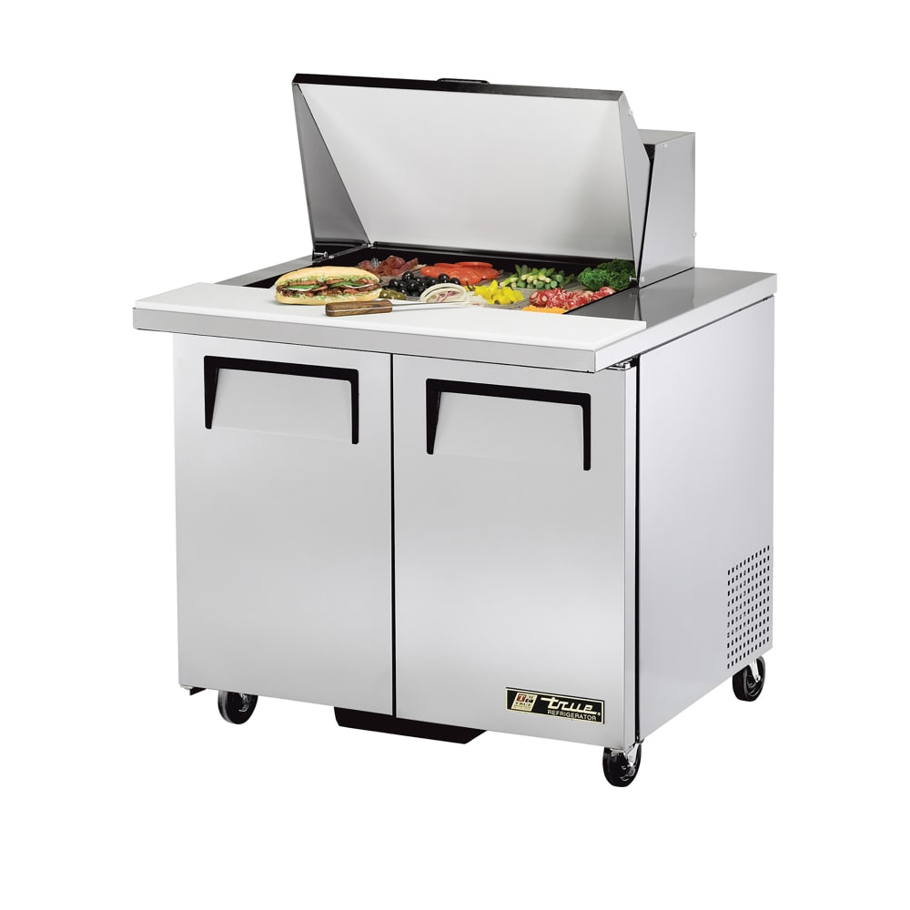 True TSSU-36-15M-B-HC 36 3/8" TSSU Series Mega Top Sandwich/Salad Prep Table w/ Refrigerated Base, 115v