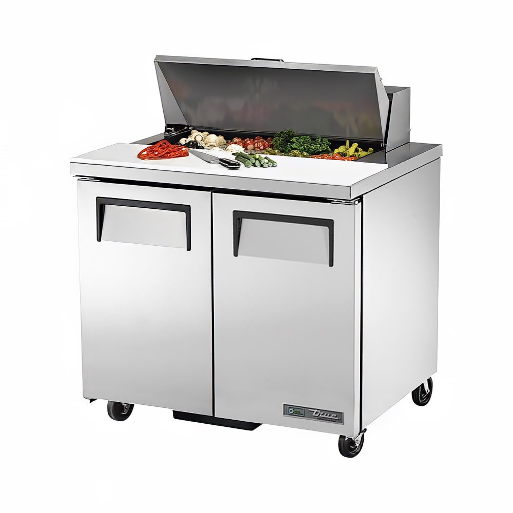 True TSSU-36-08-HC 36" TSSU Series Sandwich/Salad Prep Table w/ Refrigerated Base, 115v