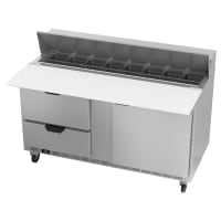 True TSSU-60-16D-2-HC 60" TSSU Series Sandwich/Salad Prep Table w/ Refrigerated Base, 115v thumbnail 2