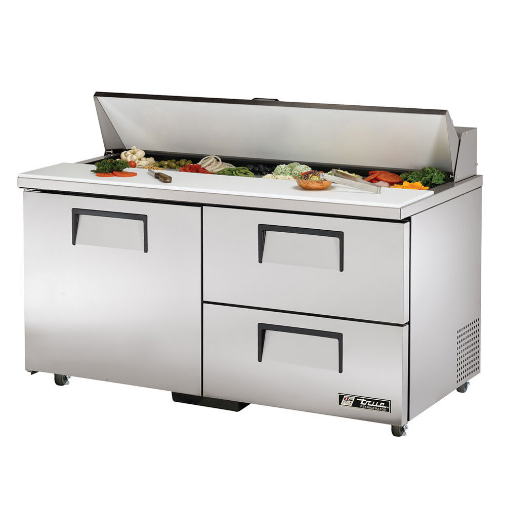 True TSSU-60-16D-2-HC ADA 60" TSSU Series Sandwich/Salad Prep Table w/ Refrigerated Base, 115v