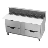 True TSSU-60-16D-4-HC 60" TSSU Series Sandwich/Salad Prep Table w/ Refrigerated Base, 115v thumbnail 3