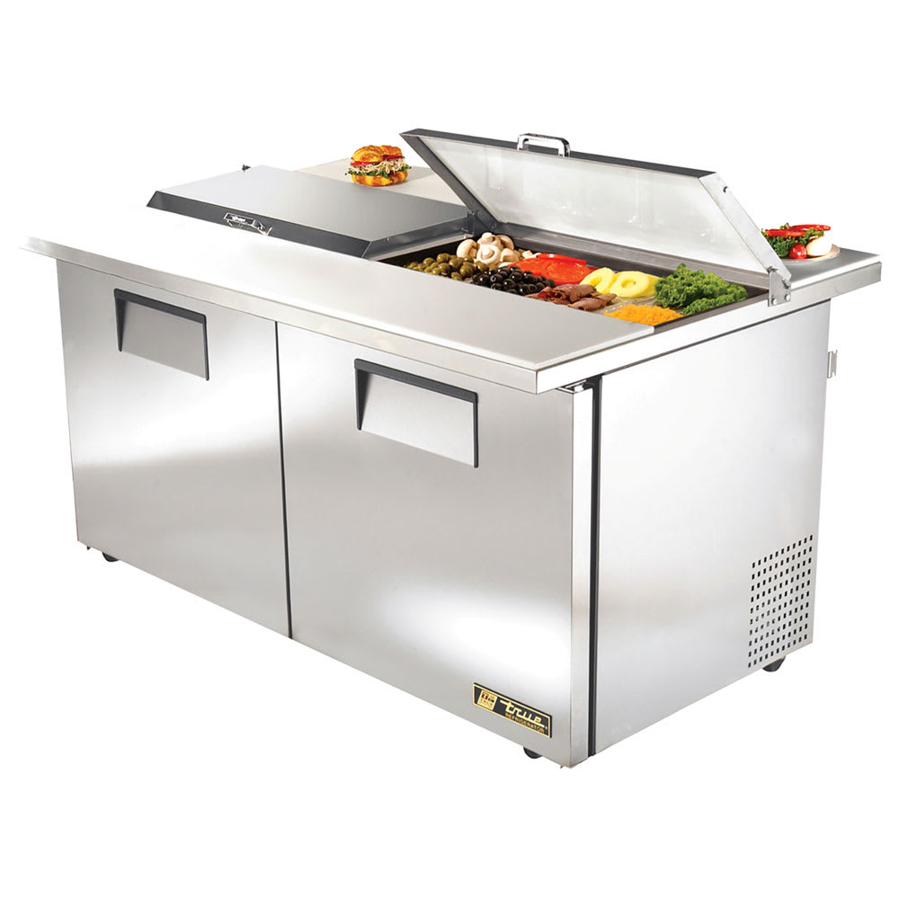 True TSSU-60-16-DS-ST-HC ADA 60" TSSU Series Dual Sided Sandwich/Salad Prep Table w/ Refrigerated Base, 115v
