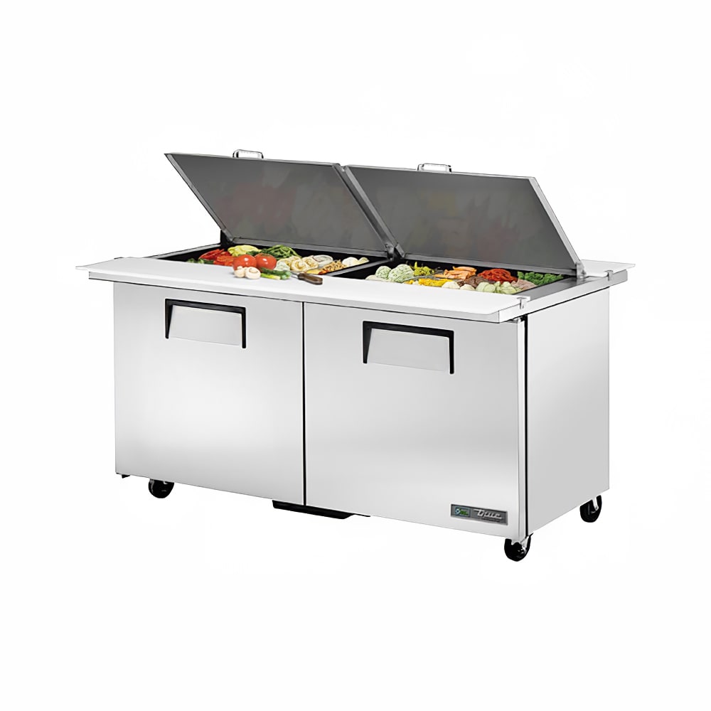 True TSSU-60-24M-B-DS-ST-HC 60" TSSU Series Mega Top Dual Sided Sandwich/Salad Prep Table w/ Refrigerated Base, 115v