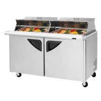 True TSSU-60-24M-B-DS-ST-HC 60" TSSU Series Mega Top Dual Sided Sandwich/Salad Prep Table w/ Refrigerated Base, 115v thumbnail 2