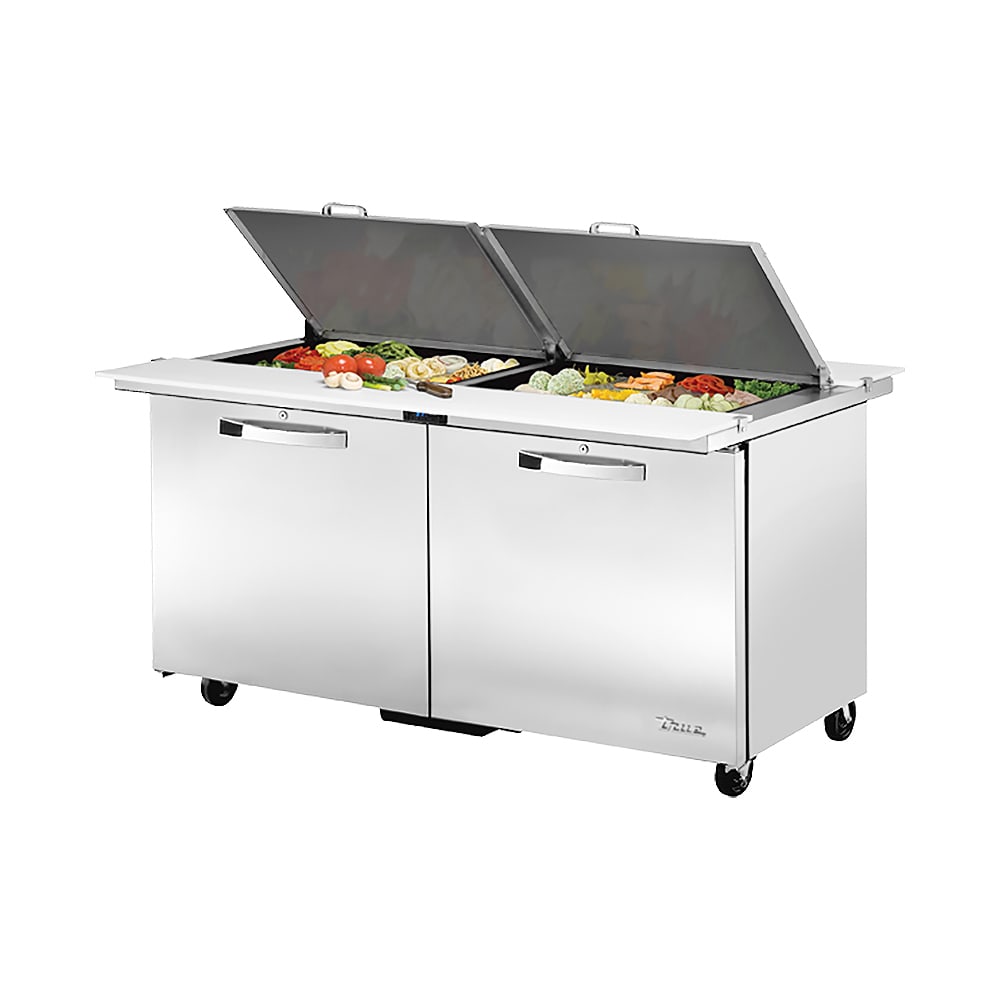 True TSSU-60-24M-B-DS-ST-HC~SPEC3 60" Spec Series® Mega Top Dual Sided Sandwich/Salad Prep Table w/ Refrigerated Base, 115v