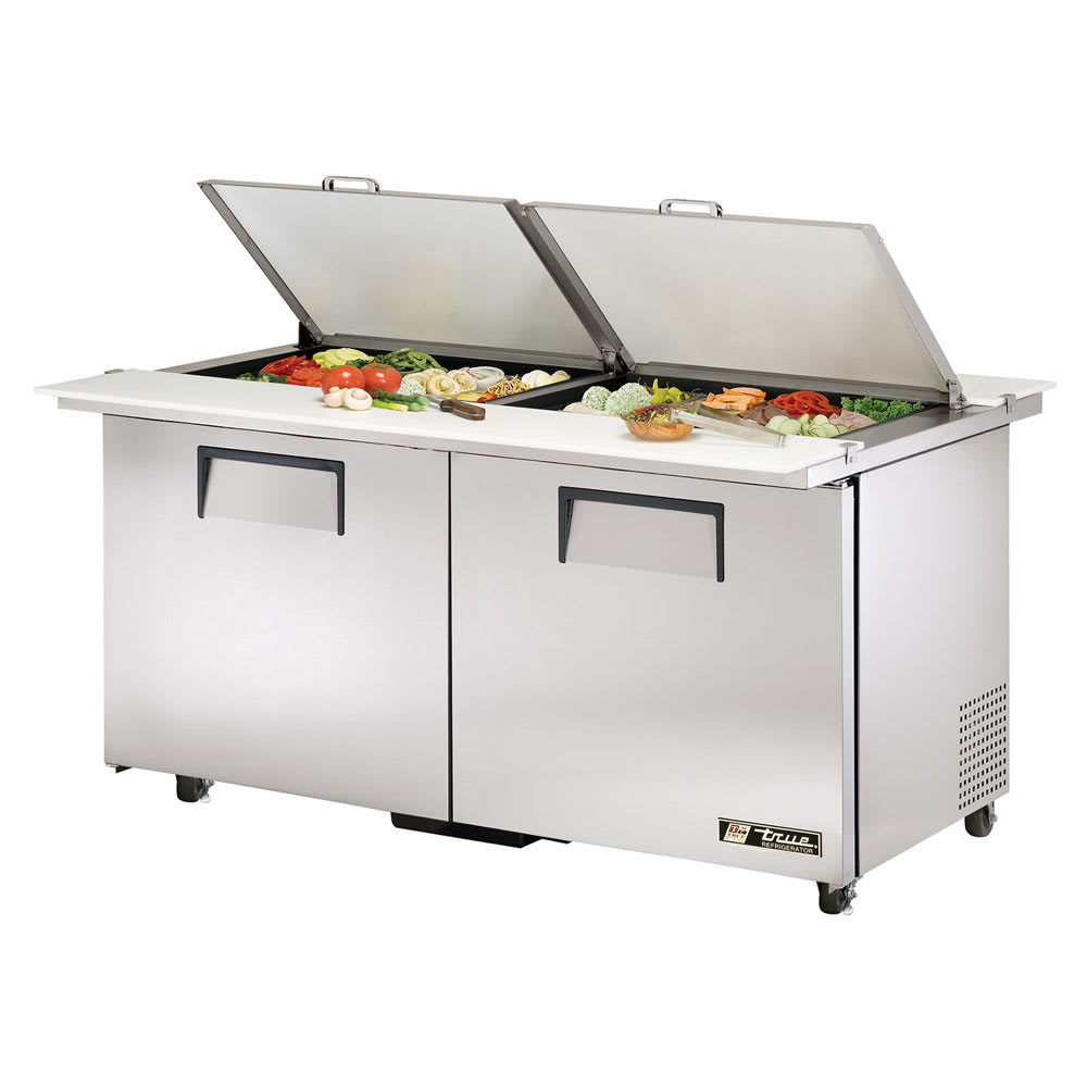 True TSSU-60-24M-B-DS-ST-HC ADA 60" TSSU Series Mega Top Dual Sided Sandwich/Salad Prep Table w/ Refrigerated Base, 115v