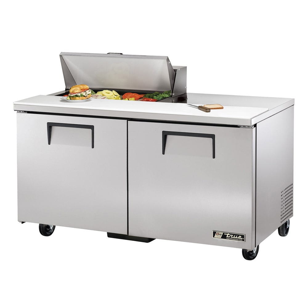 True TSSU-60-08-HC 60" TSSU Series Sandwich/Salad Prep Table w/ Refrigerated Base, 115v