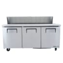 True TSSU-72-18-HC 72" TSSU Series Sandwich/Salad Prep Table w/ Refrigerated Base, 115v thumbnail 2