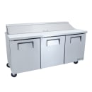 True TSSU-72-18-HC 72" TSSU Series Sandwich/Salad Prep Table w/ Refrigerated Base, 115v thumbnail 3