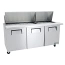 True TSSU-72-30M-B-ST-HC 72" TSSU Series Mega Top Sandwich/Salad Prep Table w/ Refrigerated Base, 115v thumbnail 3
