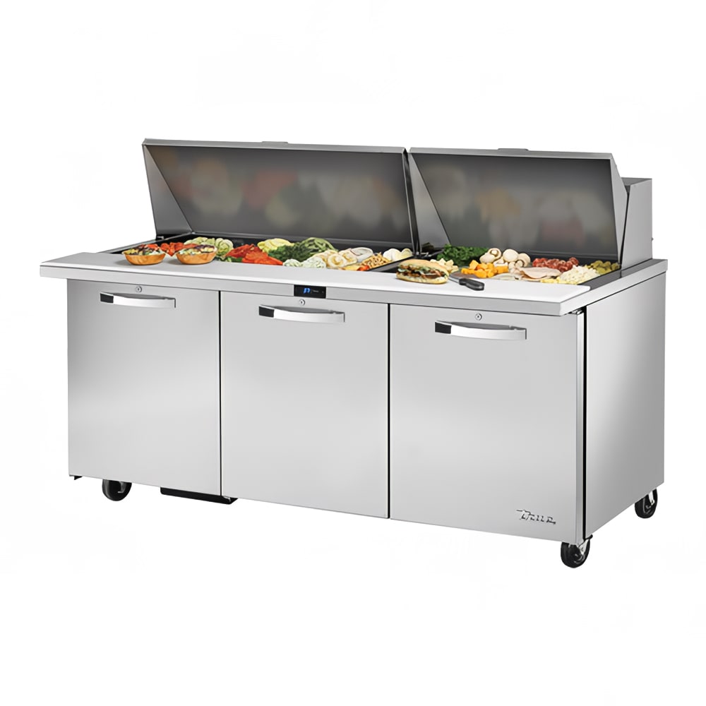 True TSSU-72-30M-B-ST-HC~SPEC3 72" Spec Series® Mega Top Sandwich/Salad Prep Table w/ Refrigerated Base, 115v