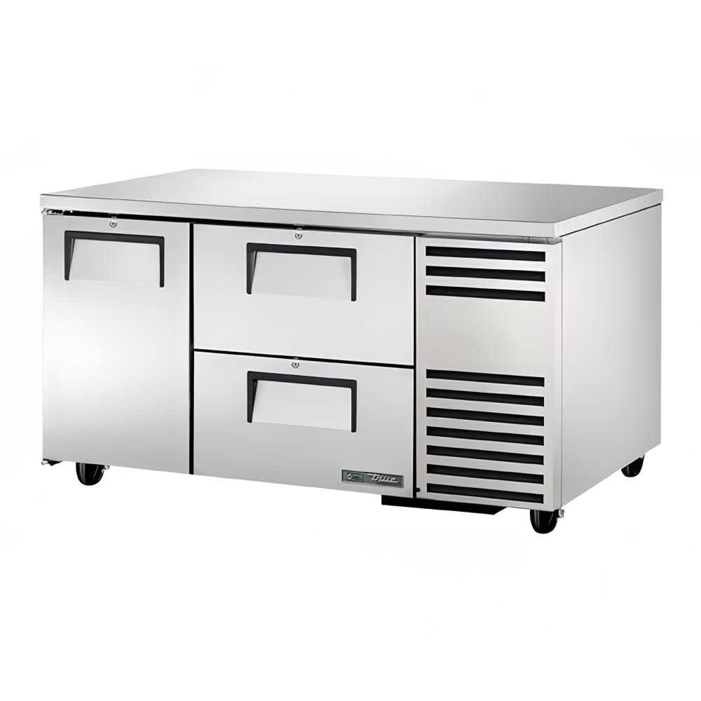 True TUC-60-32D-2-HC 60" W Undercounter Refrigerator w/ (2) Sections, (2) Drawers & (1) Door, 115v