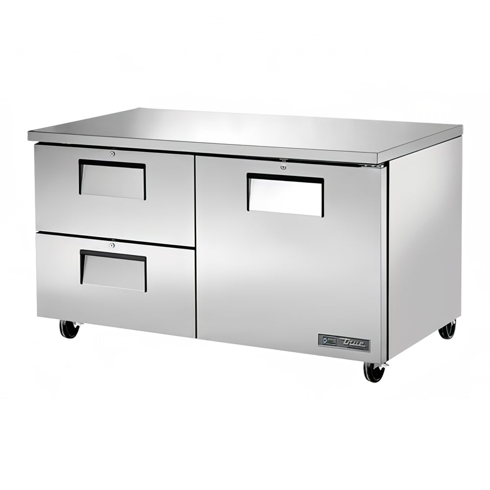 True TUC-60D-2-HC 60" W Undercounter Refrigerator w/ (2) Sections, (2) Drawers & (1) Door, 115v