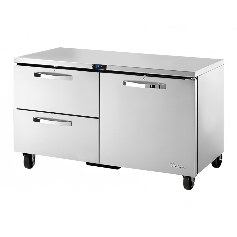 True TUC-60D-2-HC~SPEC3 60" W Undercounter Refrigerator w/ (2) Sections, (1) Door & (2) Drawers, 115v
