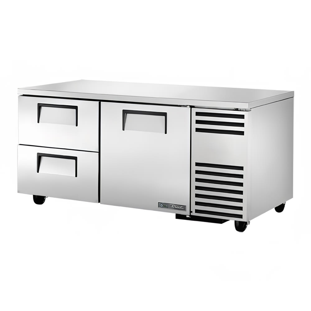 True TUC-67D-2-HC 67" W Undercounter Refrigerator w/ (2) Sections, (2) Drawers & (1) Door, 115v