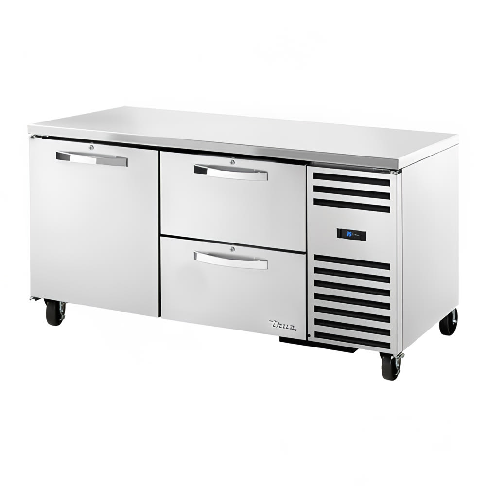 True TUC-67D-2-HC~SPEC3 67" W Undercounter Refrigerator w/ (2) Sections, (2) Drawers & (1) Door, 115v