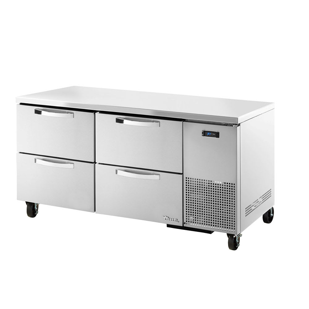 True TUC-67D-4-HC~SPEC3 67" W Undercounter Refrigerator w/ (2) Sections & (4) Drawers, 115v