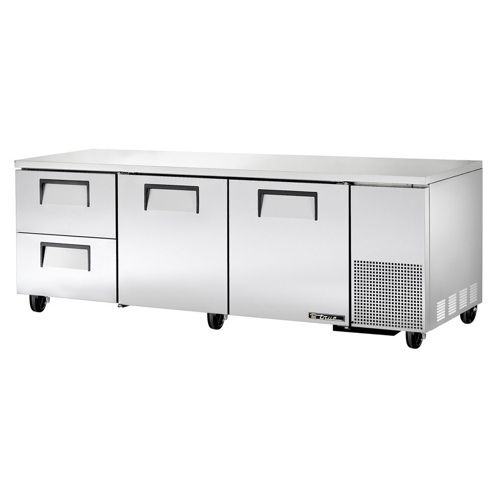 True TUC-93D-2-HC 93" W Undercounter Refrigerator w/ (3) Sections, (2) Doors & (2) Drawers, 115v