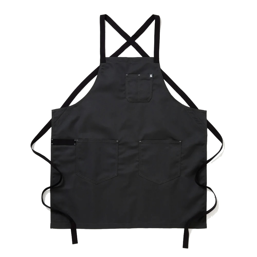Hedley & Bennett Full Length Bib Apron w/ (2) Pockets - 33" x 30", Cotton, Char Grey (HB001229)