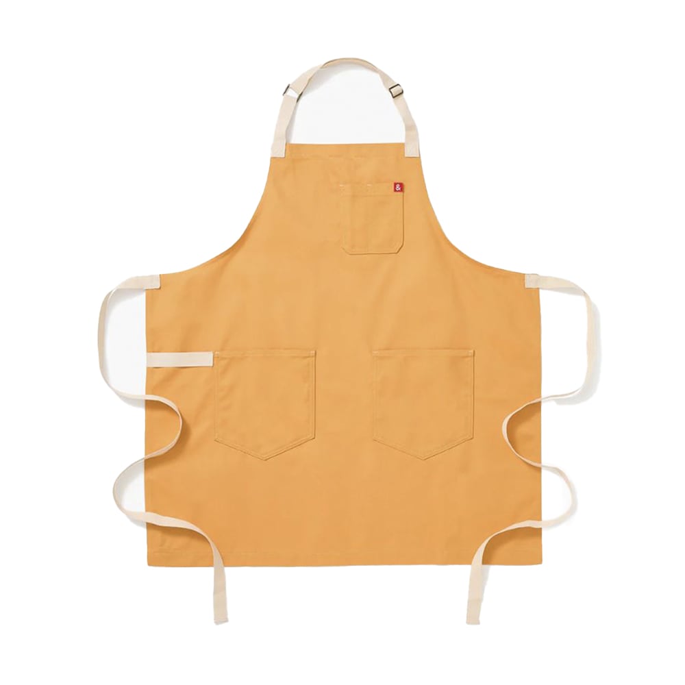 Hedley & Bennett Full Length Bib Apron w/ (2) Pockets - 33" x 30", Cotton, Egg Yolk Yellow (HB001543)