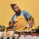 Hedley & Bennett Full Length Bib Apron w/ (2) Pockets - 33" x 30", Cotton, Egg Yolk Yellow (HB001543) thumbnail 3