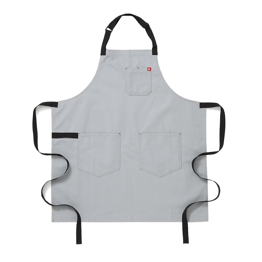 Hedley & Bennett Full Length Bib Apron w/ (2) Pockets - 33" x 30", Cotton, Earl Grey (HB001562)