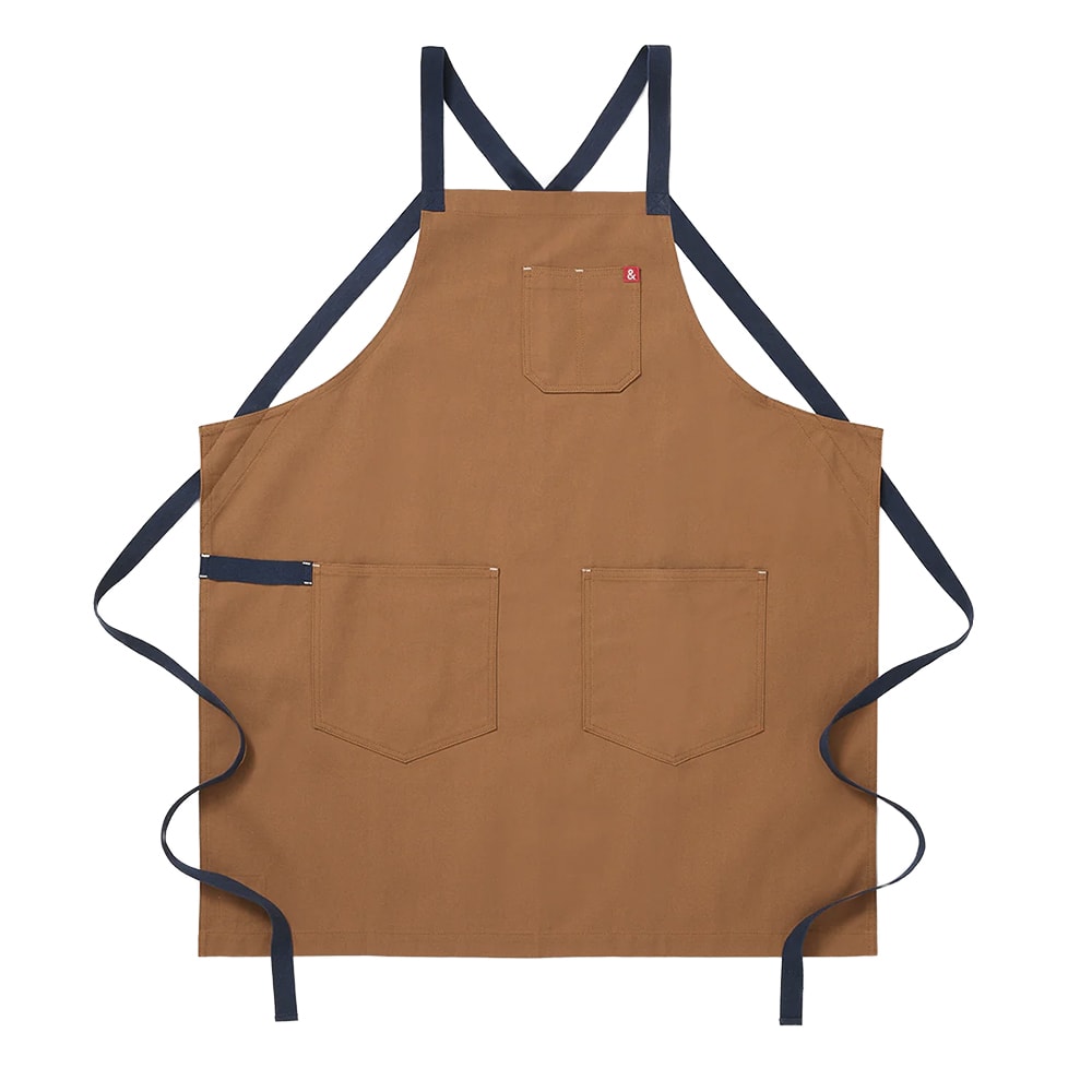 Hedley & Bennett Full Length Bib Apron w/ (2) Pockets - 33" x 30", Cotton, Denver Brown (HB001634)
