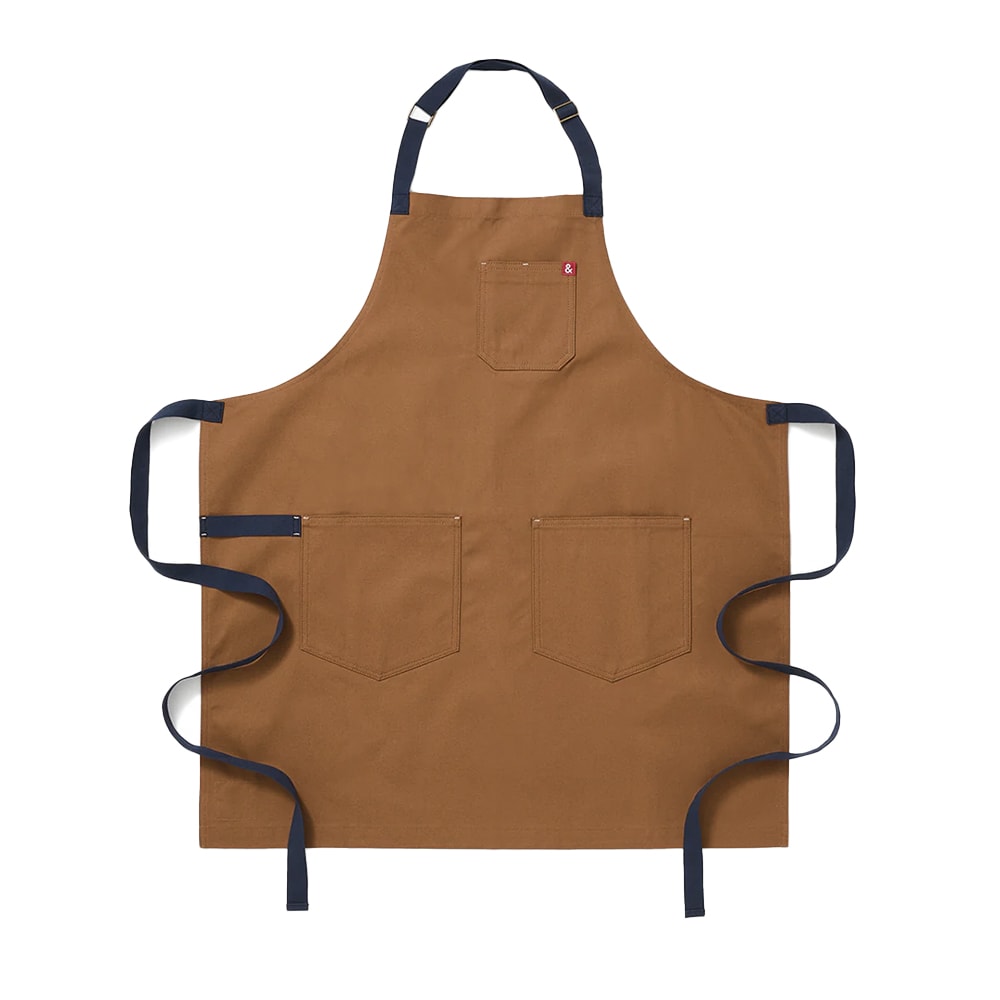 Hedley & Bennett Full Length Bib Apron w/ (2) Pockets - 33" x 30", Cotton, Denver Brown (HB001635)