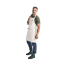 Hedley & Bennett Full Length Bib Apron w/ (2) Pockets - 33" x 30", Cotton, Flat White (HB001667) thumbnail 3