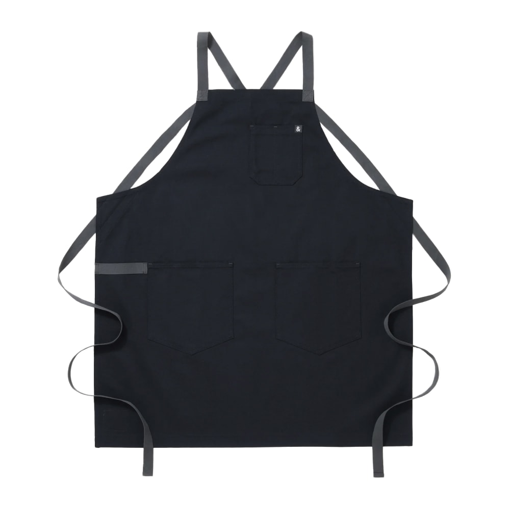 Hedley & Bennett Full Length Bib Apron w/ (2) Pockets - 33" x 30", Cotton, Midnight Blue (HB001674)
