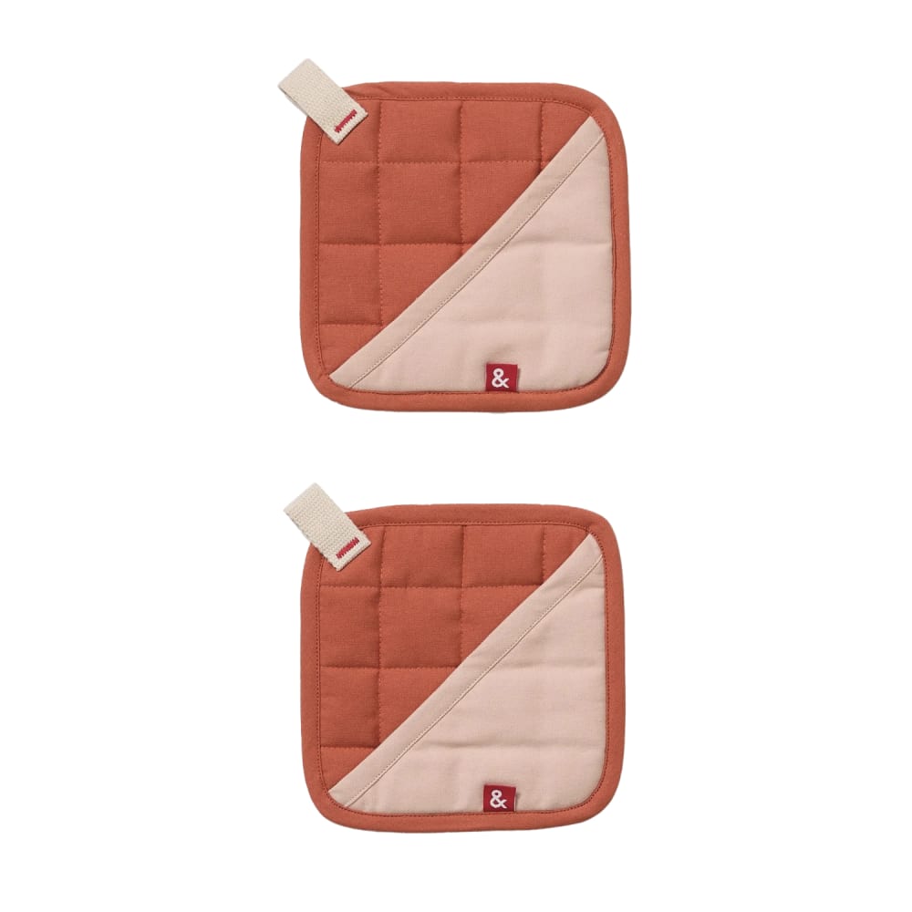 Hedley & Bennett 8" Square Pot Holder - Cotton, Paprika Red (HB001697)
