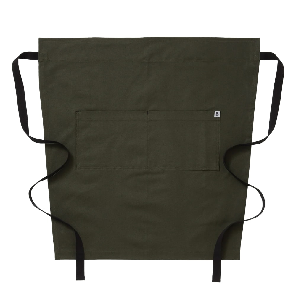 Hedley & Bennett 2 Pocket Bistro Apron - 21" x 28", Cotton, Olive Green (HB001717)