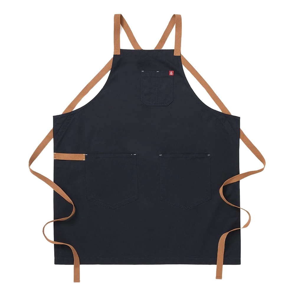 Hedley & Bennett Full Length Bib Apron w/ (2) Pockets - 33" x 30", Cotton, Midnight Cider Blue (HB001746)
