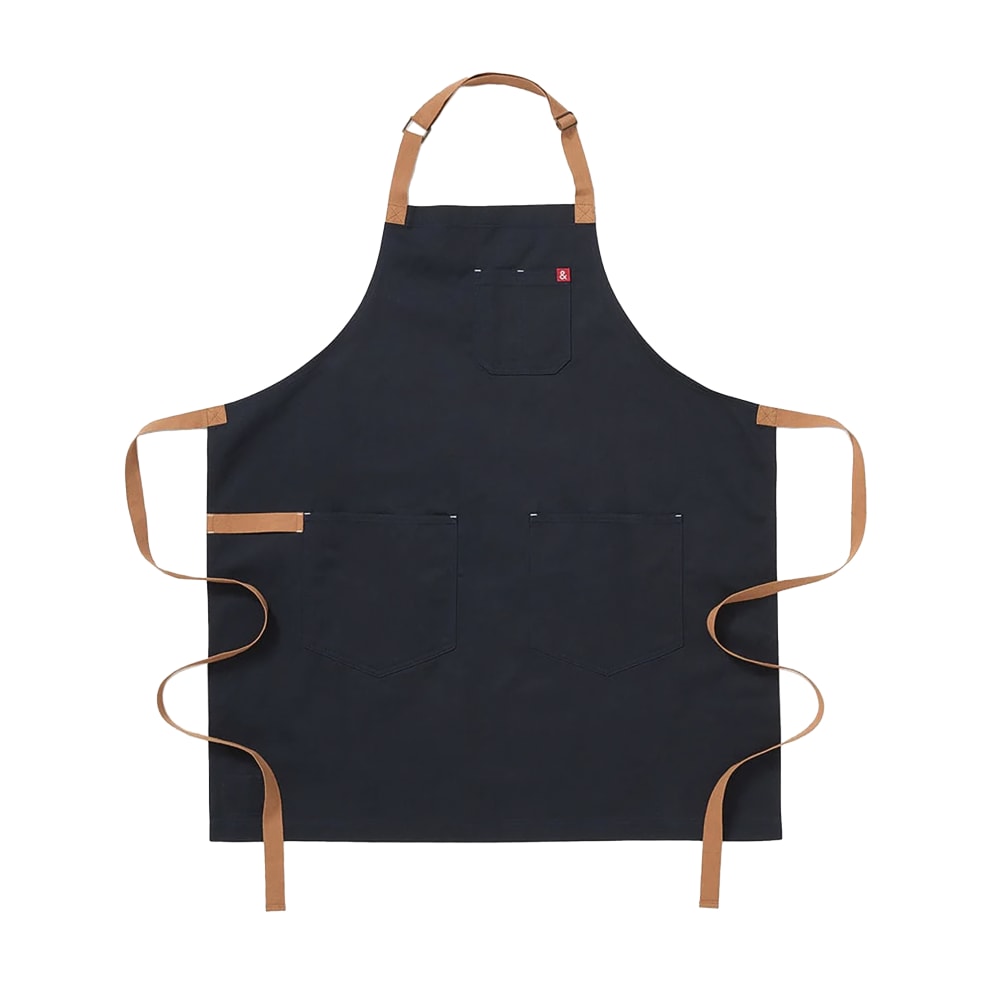 Hedley & Bennett Full Length Bib Apron w/ (2) Pockets - 33" x 30", Cotton, Midnight Cider Blue (HB001747)