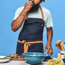 Hedley & Bennett Full Length Bib Apron w/ (2) Pockets - 33" x 30", Cotton, Midnight Cider Blue (HB001747) thumbnail 3