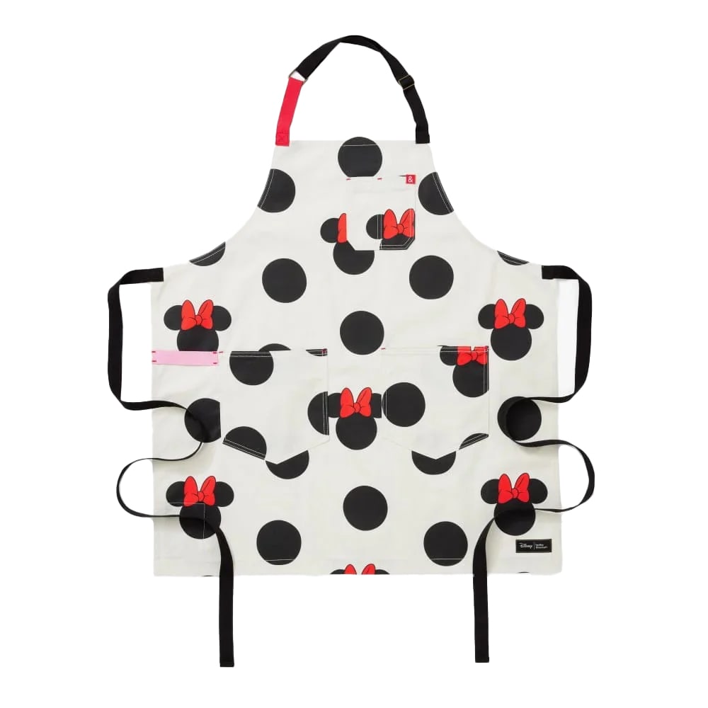 Hedley & Bennett Full Length Bib Apron w/ (2) Pockets - 33" x 30", Cotton, Minnie Mouse (HB002049 (ESS-MNED-PRNT))