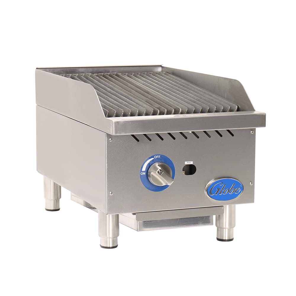 Globe GCB15G-SR 15" Countertop Gas Charbroiler w/ Cast-Iron Grates, Radiant