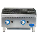 Globe GCB24G-RK 24" Countertop Gas Charbroiler w/ Reversible Grates, Char Rock, Stainless thumbnail 3