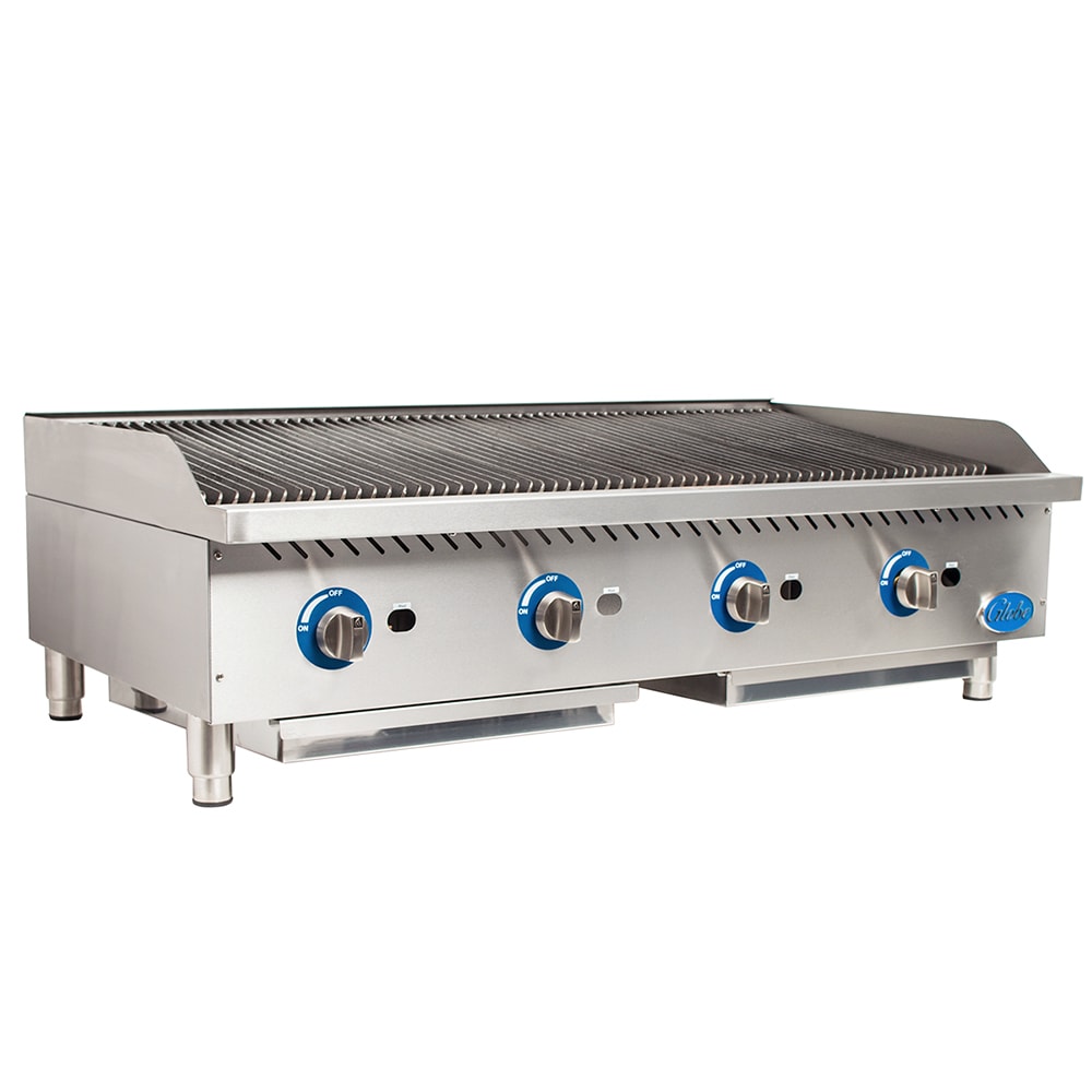 Globe GCB48G-SR 48" Countertop Gas Charbroiler w/ Cast-Iron Grates, Radiant