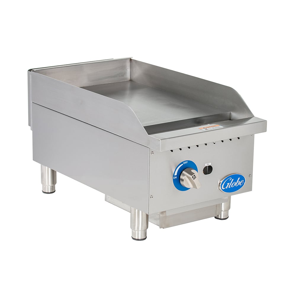 Globe GG15G 15" Gas Griddle w/ Manual Controls - 1" Steel Plate, Convertible