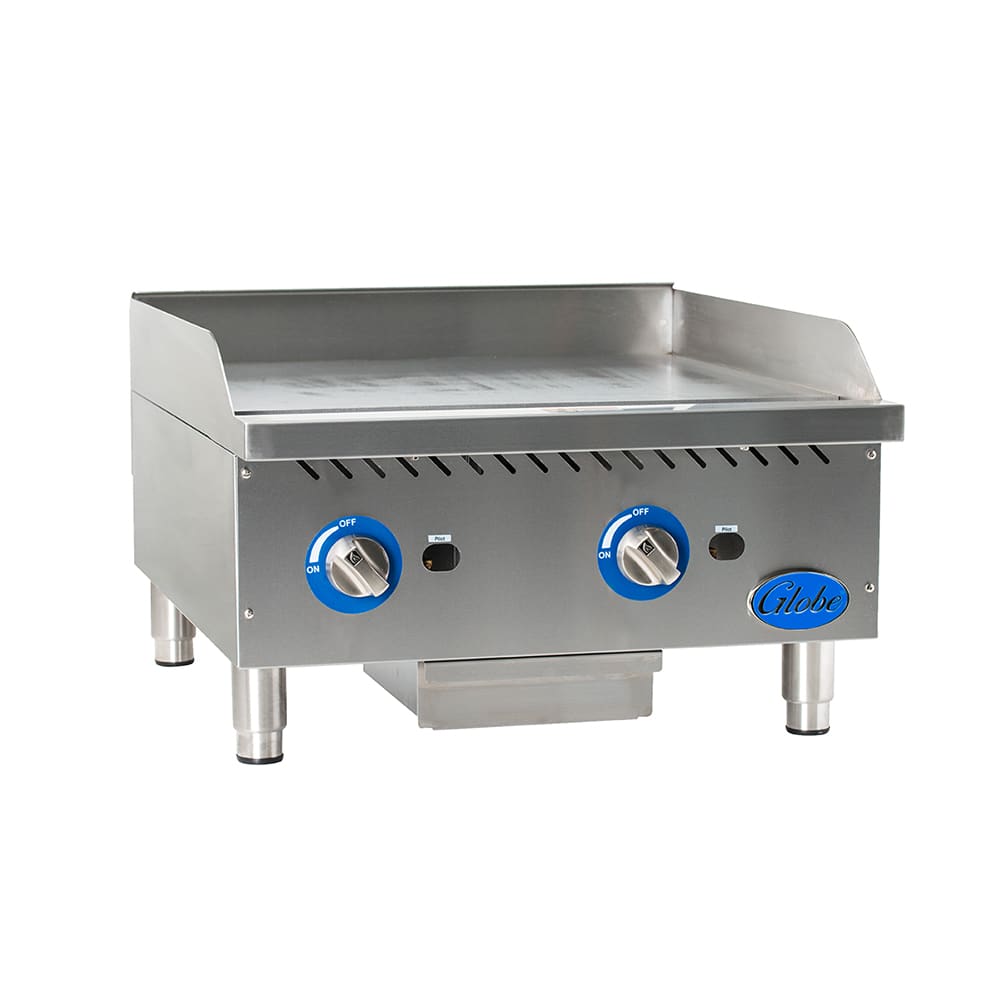 Globe GG24G 24" Gas Griddle w/ Manual Controls - 1" Steel Plate, Convertible