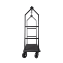 Hospitality 1 Source Luggage Cart w/ Plywood Deck - 43"L x 25"W x 75"H, Black (BCF105BL) thumbnail 2
