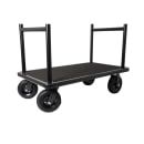 Hospitality 1 Source Luggage Cart w/ Plywood Deck - 43"L x 25"W x 75"H, Black (BCF105BL) thumbnail 4