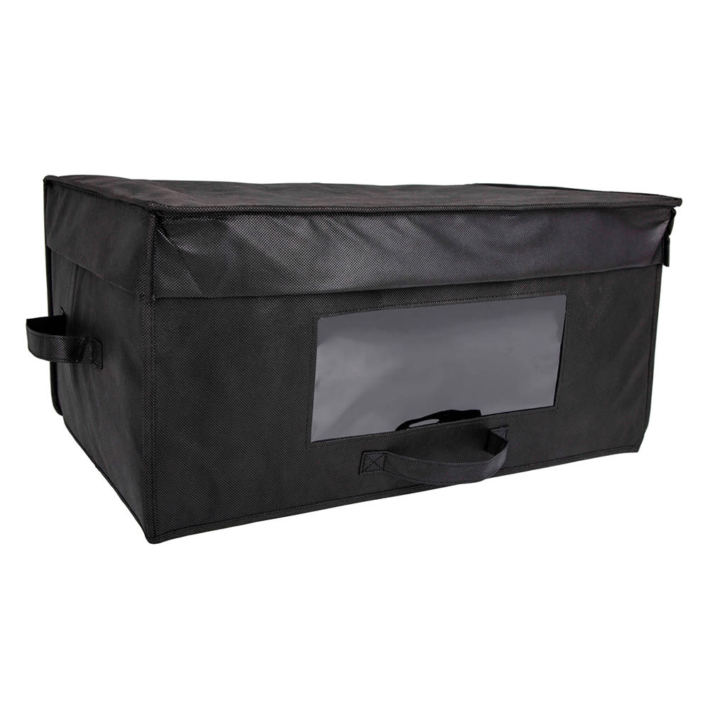 Hospitality 1 Source Blanket Box w/ Clear Window - 23 1/2"W x 15"D x 11"H, Non Woven Fabric, Black (BLKTBOXBL)