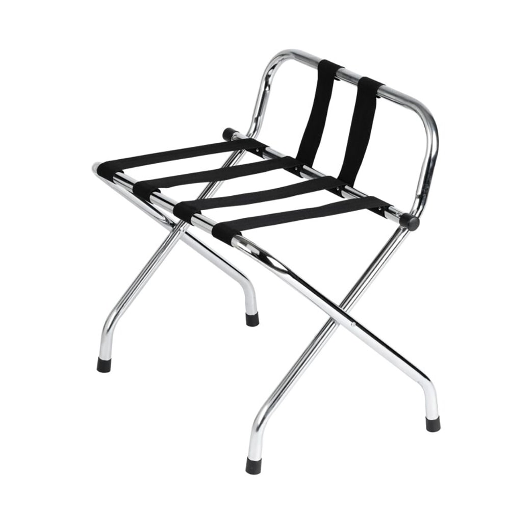 Hospitality 1 Source Folding Luggage Rack w/ 2 1/4" Black Straps - 22"W x 17"D x 26"H, Hammerstone (LRBRSTD01)