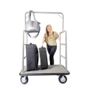 Hospitality 1 Source Luggage Cart w/ Carpeted Deck - 48"L x 27"W x 71"H, Silver (TMIDTOWN) thumbnail 6