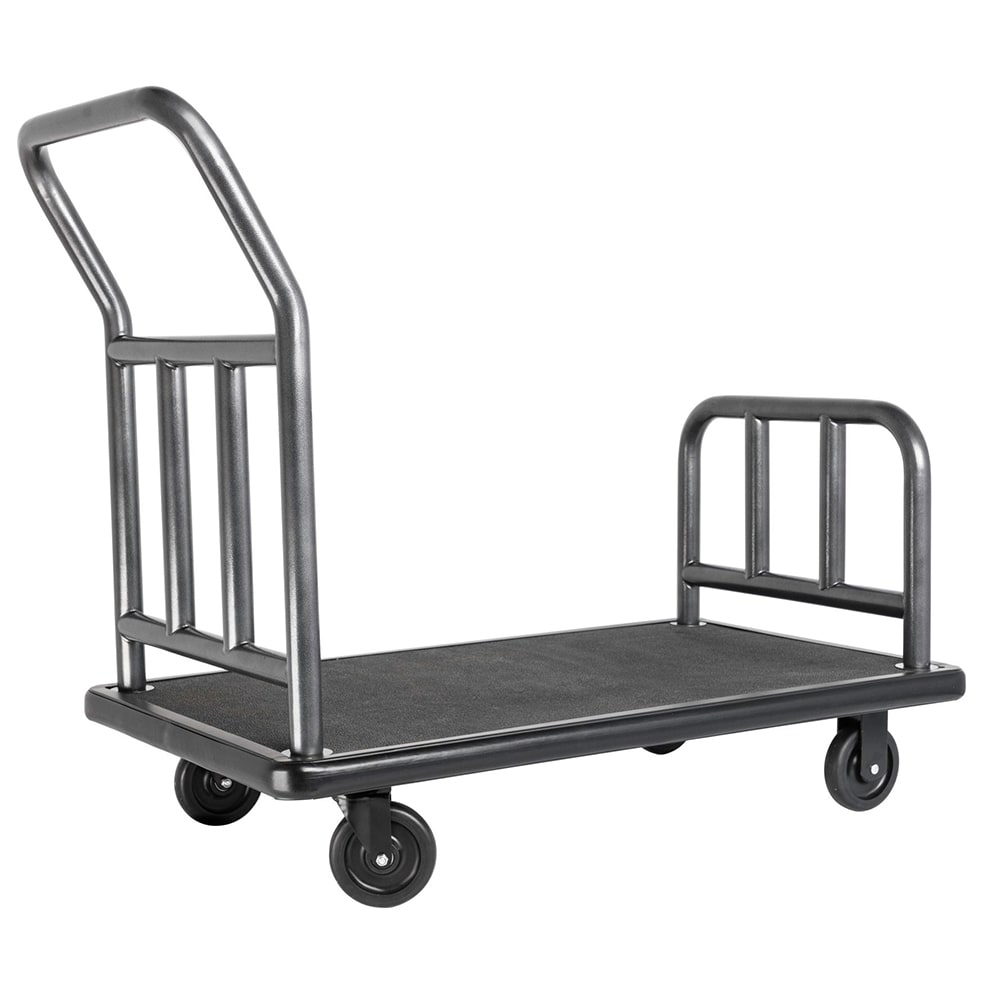 Hospitality 1 Source Coastal Utility Cart w/ Black Rubber Mat - 43"L x 25"W x 42"H, Hammertone Steel (UCCRD-5RR)