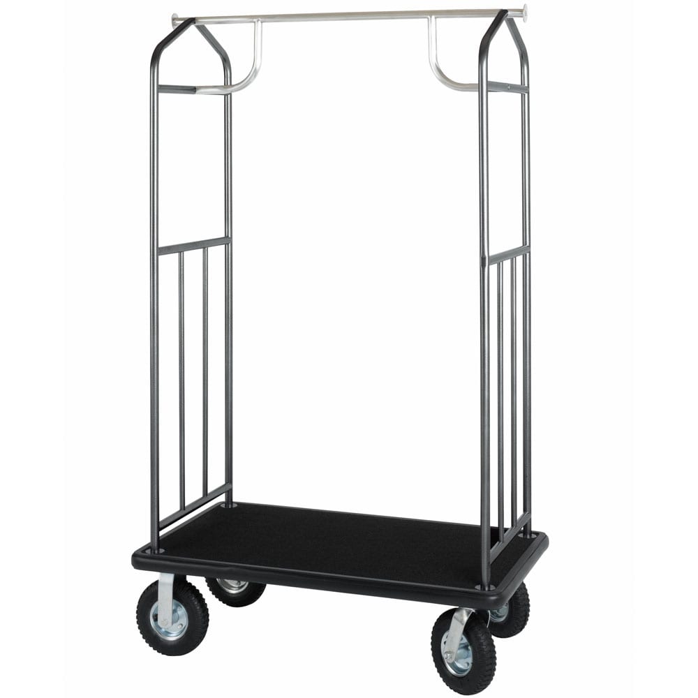 Hospitality 1 Source Luggage Cart w/ Carpeted Deck - 43"L x 25"W x 73"H, Hammerstone (XDBCPC01-6)
